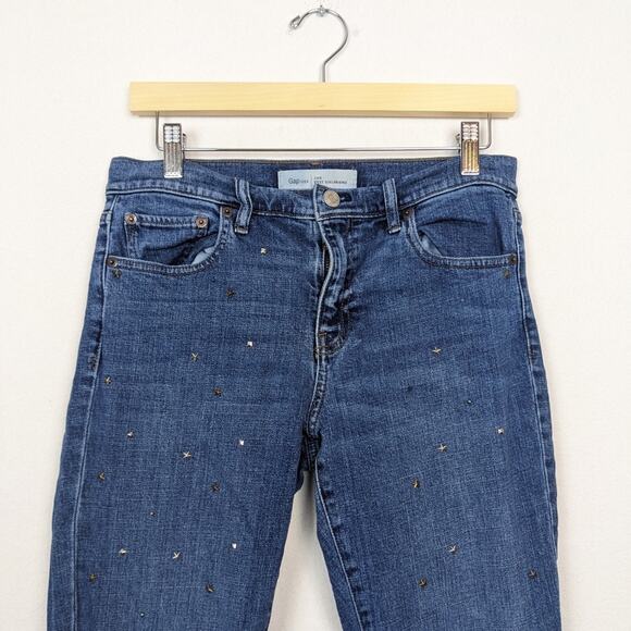GAP Authentic Best Girlfriend Star Studded Mid Rise Ankle Jeans Size 28 - Picture 4 of 9